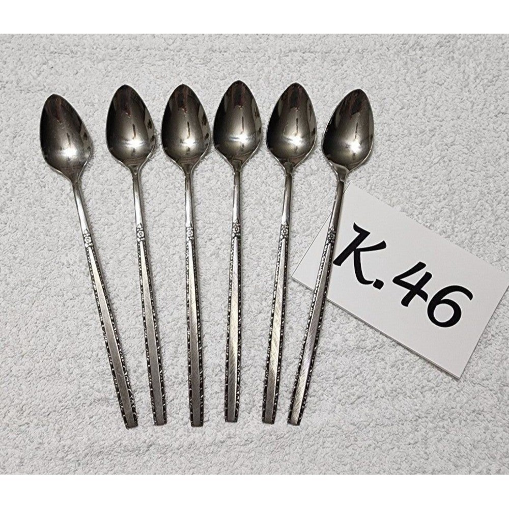 K.046- Oneida Via Roma Iced Tea Spoons (6 pieces) USED